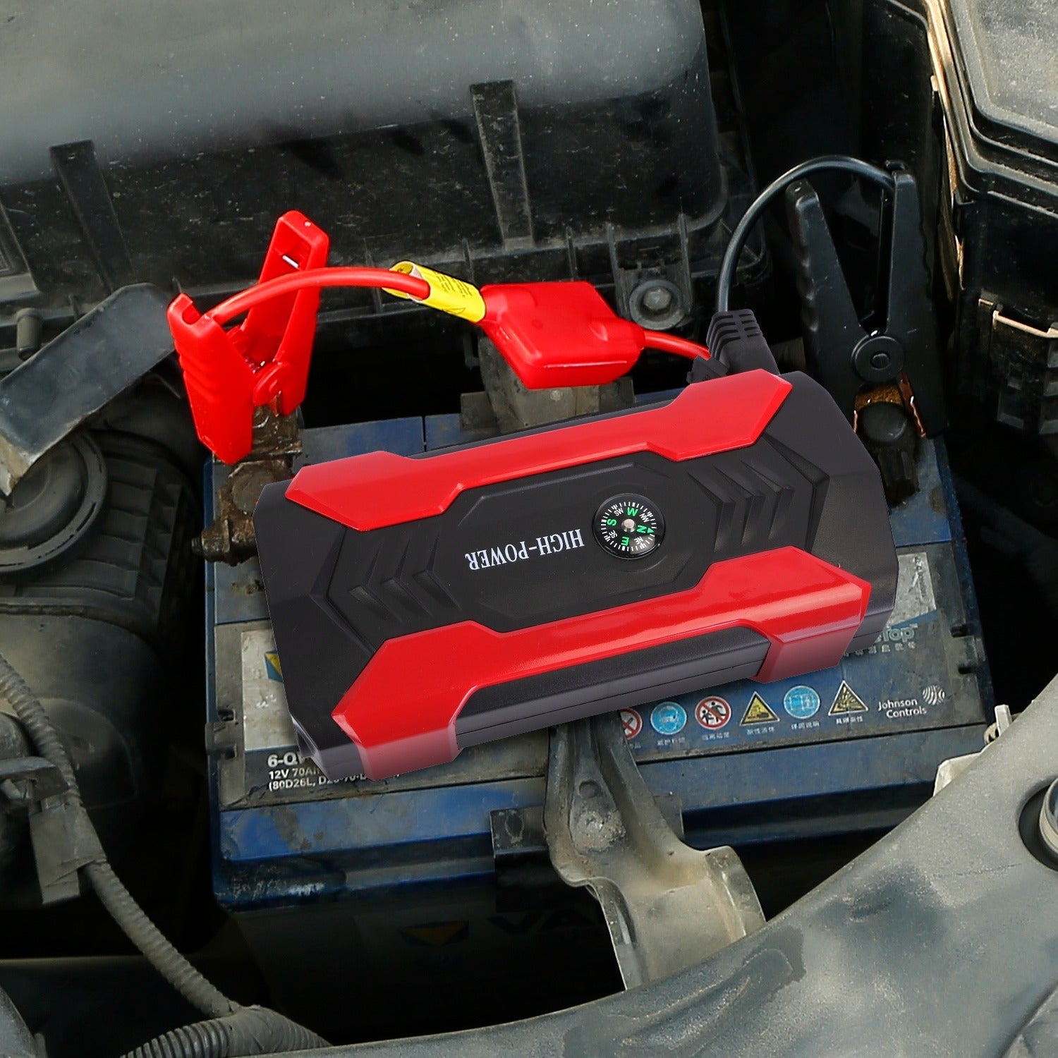 Car Jump Starter 800A 28000mAh with LCD & LED Light